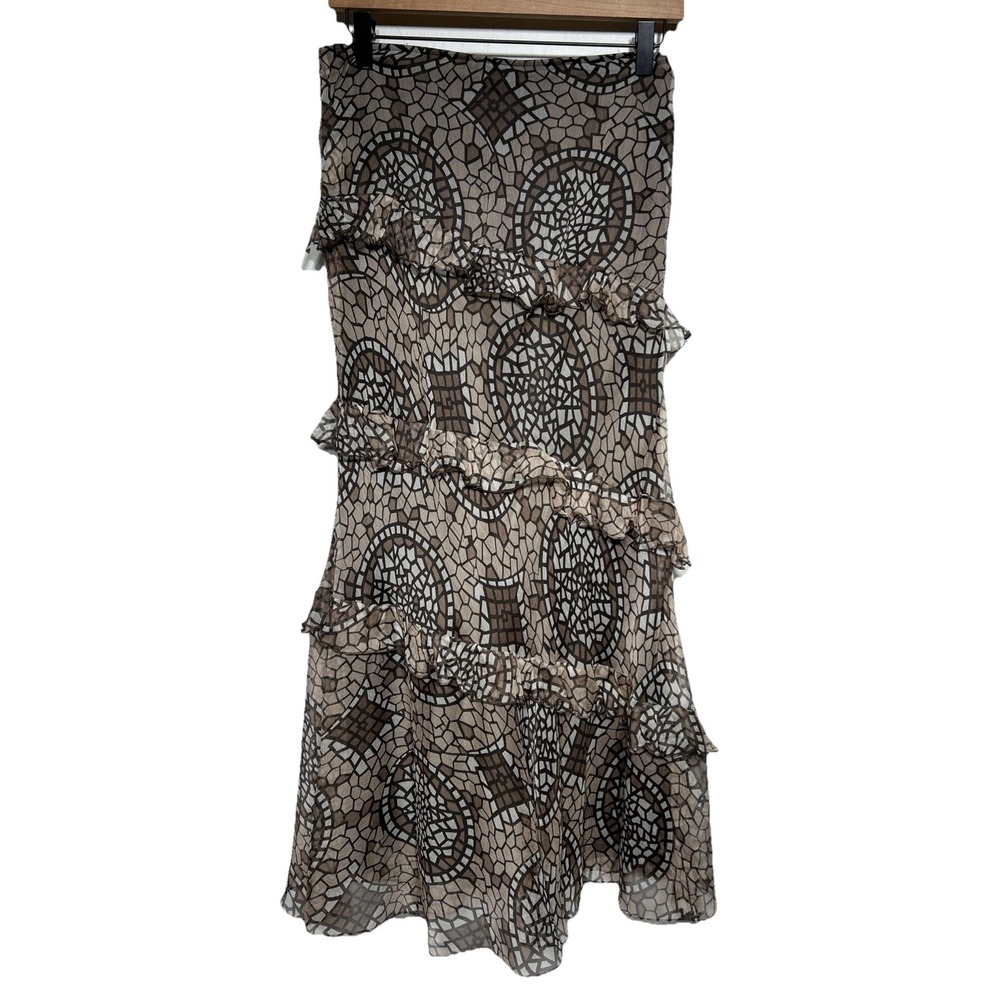 Laundry by Shelli Segal Silk Skirt Fairy Whimsigoth Ruffles Sz‎ 6